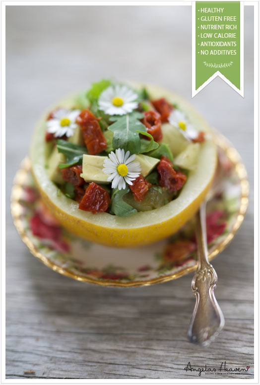 Simple, Healthy Lunch In A Melon Bowl